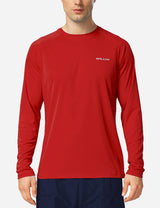 #Baleaf Men's UPF50+ Long Sleeved Loose Fit Casual T-Shirt Tomato Front