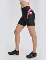 Baleaf Women's High Rise 4D Padded Bike Shorts Hot Pink Side
