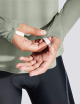 Baleaf Women's UPF50+ Crew Neck Cycling Long Sleeve Shirts Chinchilla with Thumbhole Design