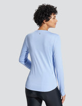 Baleaf Women's UPF50+ Crew Neck Cycling Long Sleeve Shirts Kentucky Blue Back