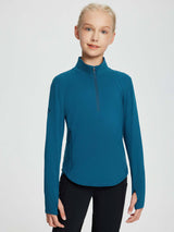 baleaf Girls Long Sleeve Shirts Fleece Jacket Fall Half Zip Pullover Kids Sweatshirts Athletic Thermal Coat