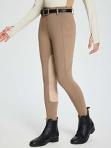 baleaf Girls Riding Pants Kids Equestrian Breeches Knee-Patch Zip Pocket Horseback Tights