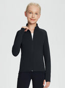 baleaf Fleece Girls Jacket Zip Up Fall Jackets Kids Equestrian Riding Shirts Thermal Athletic Sweatshirts Warm