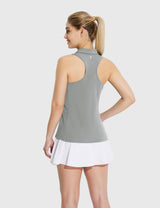 Baleaf Women's UPF 50+ V-neck Sleeveless Polo Shirt High-Rise Back