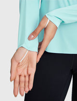 Baleaf Women's Rounded Hem Hooded Long Sleeve Spa Retreat with Thumbholes