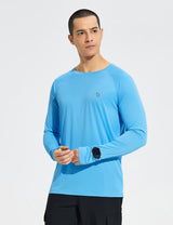 Baleaf Men‘s Quick-dry UPF 50+ Zipper Pocket Shirt Ethereal Blue Main
