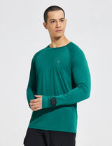 Baleaf Men‘s Quick-dry UPF 50+ Zipper Pocket Shirt Teal Green Side