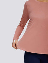 Baleaf Women's High Split Crew Neck T-shirts Rose Dawn Details