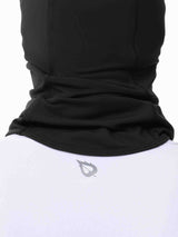 Black unisex breathable fleece-lined ski hat neck gaiter with soft lining #breathability
