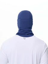 Breathable fleece-lined ski balaclava in dark blue, unisex design.
