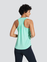 Baleaf Women's Quick-Dry Neck-Length Tank Top Brook Green Back