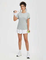 Baleaf Women's UPF 50+ Reflective Crew Neck T-Shirt Glacier Gray Full