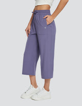 Baleaf Women's High Rise Straight Leg Sweatpants Montana Grape Side