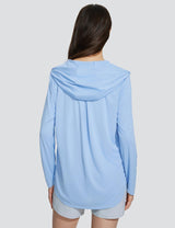 Baleaf Women's UPF 50+ Quick Drying Hooded Jacket Kentucky Blue Back