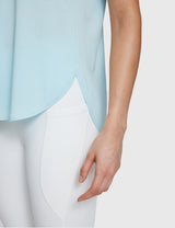 Baleaf Women's Lightweight Soft Split-Hem Short-Sleeve Pastel Blue Details