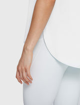 Baleaf Women's Lightweight Soft Split-Hem Short-Sleeve Lucent White Details