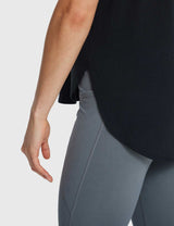 Baleaf Women's Lightweight Soft Split-Hem Short-Sleeve Anthracite Details