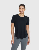 Baleaf Women's Lightweight Soft Split-Hem Short-Sleeve Anthracite Main