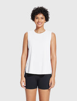 Baleaf Women's Crew Neck Medium-Length Tank Top Lucent White Main