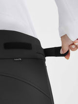 Baleaf ski pants with adjustable velcro waistband in black, highlighting customizable fit for winter sports. #color_Black