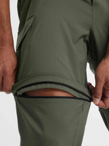 Baleaf 3-in-1 convertible ripstop hiking pants, zipper detaching pant leg to form shorts. #color_Army Green