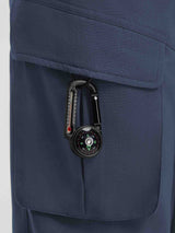 Baleaf dark blue ripstop hiking pants cargo pocket with compass and thermometer #color_Navy