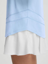 Light blue Baleaf UPF 50+ short-sleeve shirt detail showing curved hem and stitched design #color_Light Blue