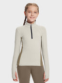 baleaf Girls Long Sleeve Shirts Fleece Jacket Fall Half Zip Pullover Kids Sweatshirts Athletic Thermal Coat