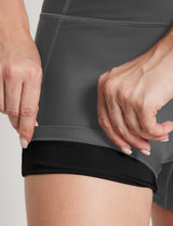 Baleaf Women's High-Rise Opaque Stretch Swim Shorts with Built-in Briefs - Smoked Pearl