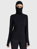Baleaf Merino Wool Women's Hooded Base Layer Shirts Anthracite Front