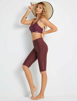 Flyleaf UPF50+ High Rise Swim Shorts Zinfandel Full