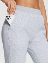 Baleaf Women's Evergreen Cotton Pocketed Sweatpants dbd077 Light Grey Details