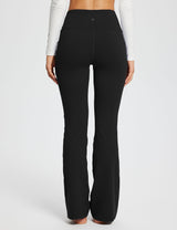 Baleaf Women's Laureate 29'' Crossover High-Rise Flared Pants dbh095 29-Black Back.#color_Black