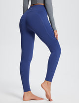 Baleaf Women's Laureate High-Rise Thermal Leggings dbh073 Blue Back