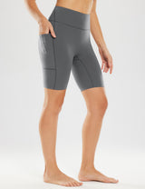 Baleaf Women's Sweatleaf High-Rise Pocketed Shorts ebh012 Smoked Pearl Side