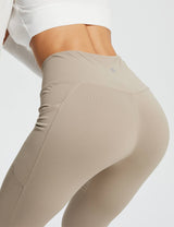 Baleaf Women's Laureate 29'' Crossover High-Rise Flared Pants dbh095 29-Khaki Details.#color_Khaki