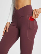 Baleaf Women's Laureate 32'' Crossover High-Rise Flared Pants dbh057 32-Wine Details