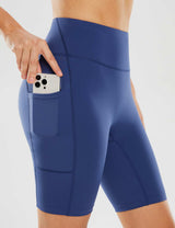 Baleaf Women's Sweatleaf High-Rise Pocketed Shorts ebh012 Estate Blue Details