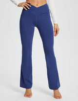 Baleaf Women's Laureate 29'' Crossover High-Rise Flared Pants dbh095 29-Navy Blue Main.#color_Navy Blue