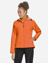 Baleaf Women's Waterproof Lightweight Full-Zip Pocketed Cycling Jacket aaa468 Orange Side
