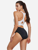 Baleaf Women's 3D Chamois Padded High Rise Quick Dry Cycling Underwear aai092 Black back