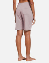Baleaf Women's Cotton Pocketed Bermuda Jogger & Weekend Shorts abh104 Burnished Lilac Back