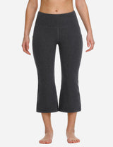 Baleaf Women Mid Rise Side & Hidden Pocketed Bootleg Basic Capris abh111 Charcoal Front