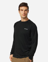 #Baleaf Men's UPF50+ Long Sleeved Loose Fit Casual T-Shirt aga002 Black Side