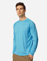 #Baleaf Men's UPF50+ Long Sleeved Loose Fit Casual T-Shirt aga002 Blue Side