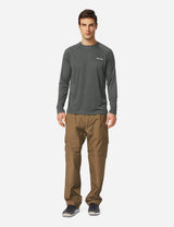 #Baleaf Men's UPF50+ Long Sleeved Loose Fit Casual T-Shirt aga002 Deep Gray Full