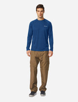 #Baleaf Men's UPF50+ Long Sleeved Loose Fit Casual T-Shirt aga002 Ocean Blue Full