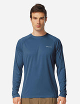 Baleaf Men's UPF50+ Long Sleeved Loose Fit Casual T-Shirt Bluish Violet Front