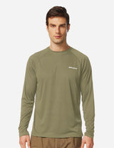 #Baleaf Men's UPF50+ Long Sleeved Loose Fit Casual T-Shirt aga002 Slate Green Front