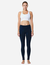 Baleaf Women's Mid-Rise Fleece Lined Basic Yoga & Workout Leggings abh018 Dark Blue Full